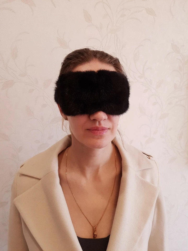Plush fur sleep mask, Eye mask, Fur Sleeping Eye Mask, Luxury eye sleep mask - Image 3 of 4