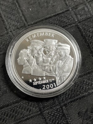 2016 Remember 9/11 Silver Proof Coin - New York Pensilvania