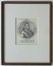 Johannes Wierix - framed etching Christophe Plantin