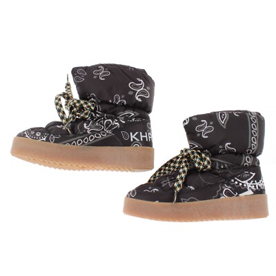 KhrisJoy NWB Puff Bandana Boots In Black & Gray Paisley Size  display picture 1