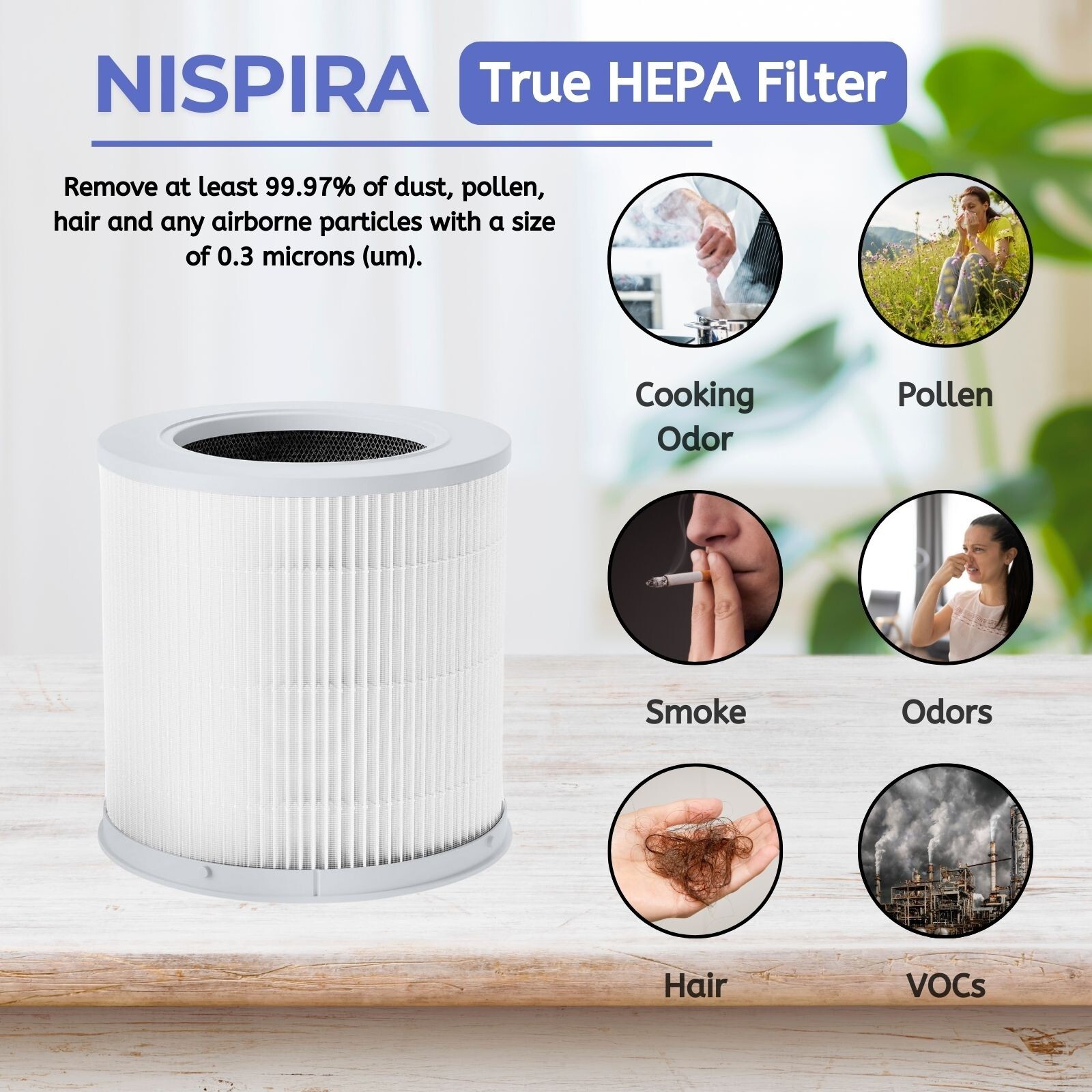 Nispira Mi4 Filter Replacement for Xiaomi 4 Compact Smart Air Purifier, 3 Packs