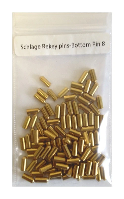 HOUSE GUARD HARDWARE 100 Pieces PC Schlage Rekey Bottom Pins #8 Locksmith Rekeying Pin Key Kits