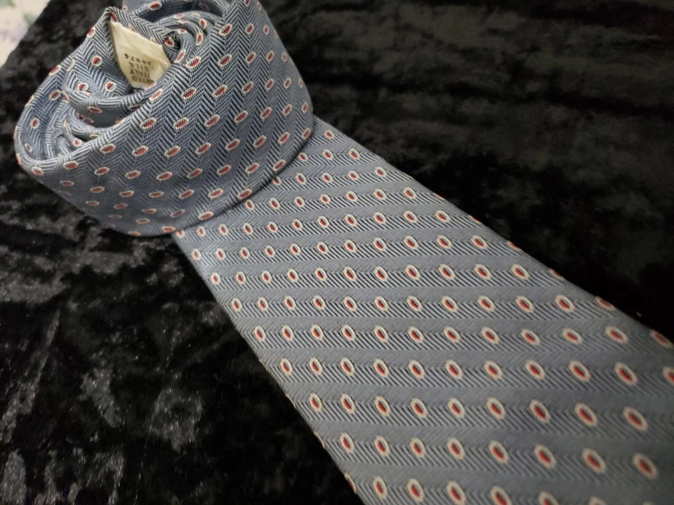 Corbata de cuello Stafford azul roja para hombre geométrica ropa de carrera oficina Foto 3 de 4