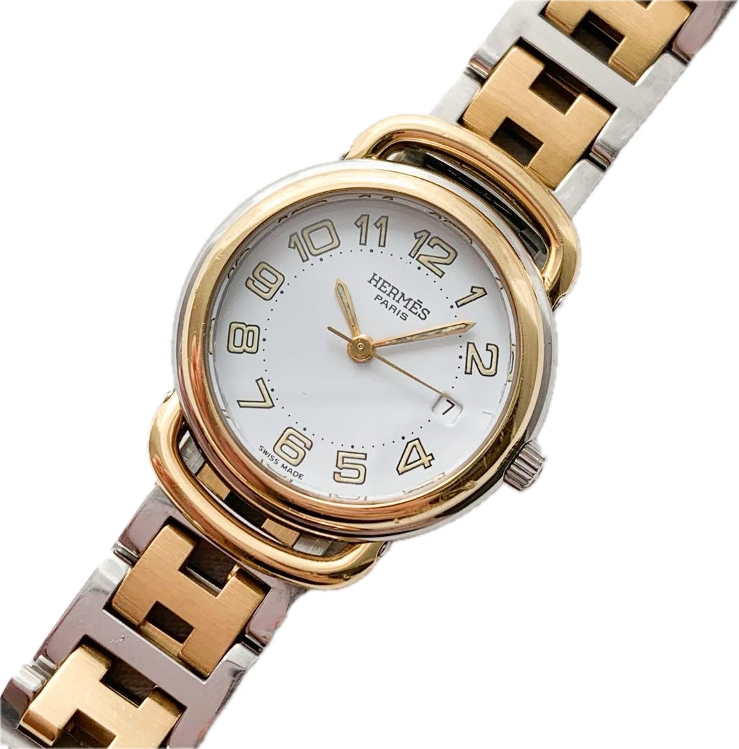 HERMÈS Orologio da polso Hermes Pullman Kawaii analogico argento donna originale pulito funzionante