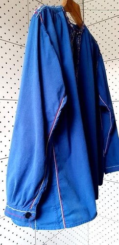 Vintage 50-70s "LUTTEURS" SANFOR Marque Deposee Blue Embroidered Shirt Size50 - Picture 13 of 24