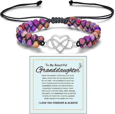 For Granddaughter - a Link That Can Never Be Undone Peach Blossom Knot Bracelet,