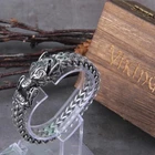 Rock Viking Wolf Head Bracelet Stainless Steel Mesh Chain Biker Jewelry Men Gift