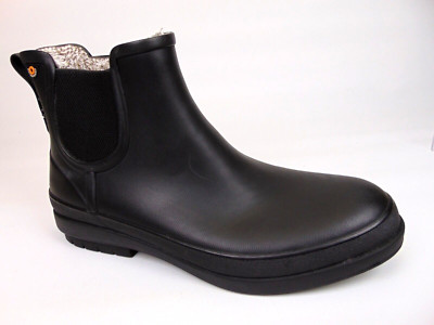 Bogs Womens Amanda II Black Ankle Chelsea WP Rain Casual Boots Size 11.0 M, Blac