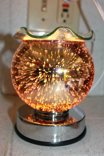 3D Corded Fireworks Touch Lamp - Globe Shaped, Beautiful design, oil warmer - Picture 4 of 5