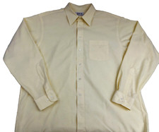 Arrow Dress Shirt Mens Size 18-36/37 Beige Yellow Long Sleeve Pocket