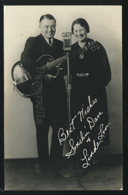MD Frederick RPPC 1930's SMILIN' DAVE & LINDA LOU COUNTRY RADIO PERFORMERS