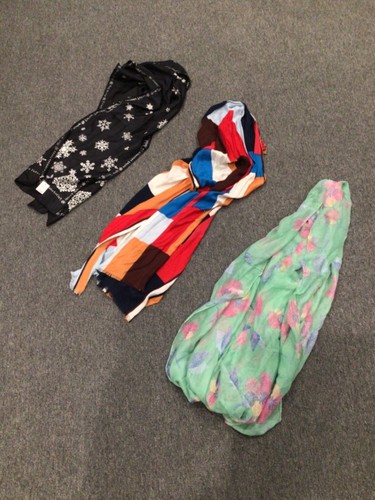 EUC Set of 3 long scarves multi colored see picture and description *