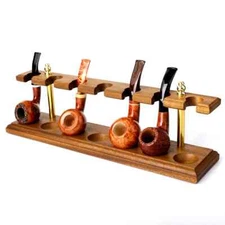 Wooden Tobacco Pipes Stand Rack Display for 7 Tobacco Smoking Pipe Collection