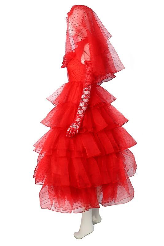 Women Ghost Costume Red Bride Wedding Dress Cosplay Halloween Outfits