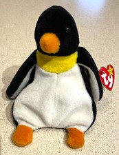 Ty Beanie Babies Waddle The Penguin 1995 with tag 04075 and Baby Waddle