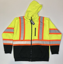 High Visibility Hoodie Mens 3XL Hi-Vis Reflective Safety Work Sweatshirt NWT