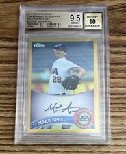 TOPPS USA 🇺🇸 MARK APPEL ASTROS 2011 CHROME AUTO GOLD REFRACTOR 18/50 BGS 9.5🔥