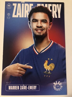 Official postcard autograph card * Warren Zaire-Emery * France Euro Euro 2024 rare
