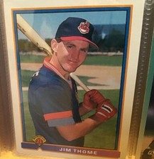 1991 bowman jim thome rookie baseball card excellent condition