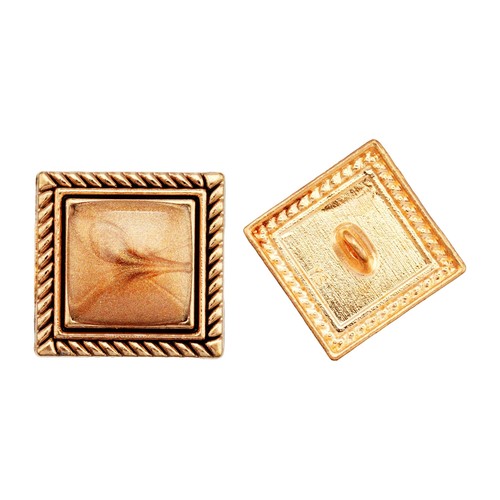 5pcs Vintage Square Metal Buttons for DIY Craft, Sewing & Clothing Accessories - Picture 2 of 8