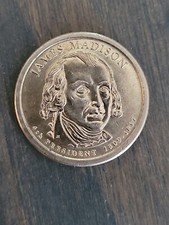 Rare 2007 P James Madison - United States One Dollar Coin 1809 - 1817