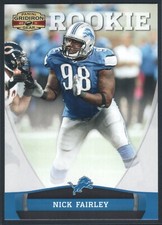 Nick Fairley Rookie RC Card 190 2011 Panini Gridiron Gear Football . rookie card picture