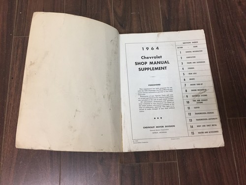 1964 Chevrolet Shop Manual Supplement ST 30 Original Vintage - Picture 8 of 12