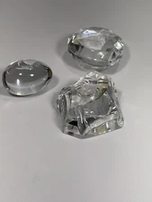 3 Set Cancer Paperweight 2 Val St Lambert Zodiac Rock Crystal + 1 Ekenas Sweden