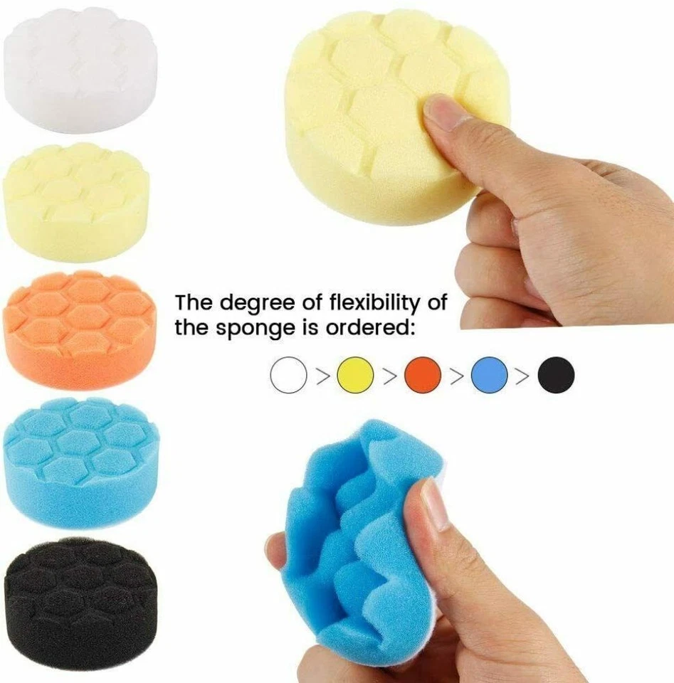 39Tlg Polierschwamm Polierpads Set 125mm Polierscheibe Auto Polierpad Polierset - Bild 2 von 4