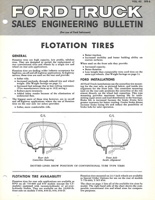Truck Technical Bulletin - Ford - Flotation Tires - c1965 Brochure (T4417)
