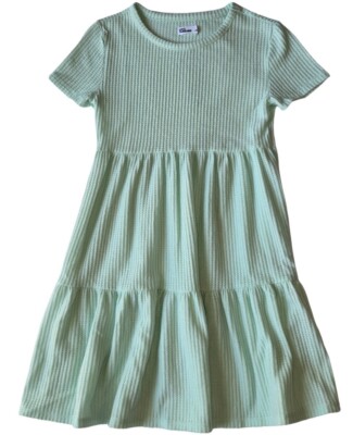 NWT Epic Threads Girls Spring Short-Sleeve Waffled Tiered Dress, Size M (10)