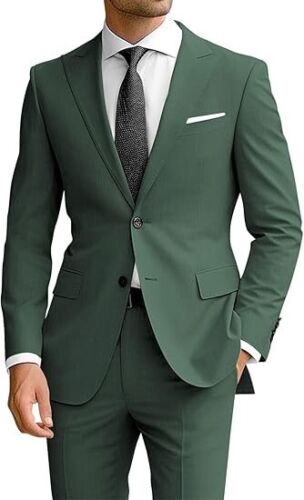 Traje de 2 piezas para hombre Trajes ajustados para hombre Blazer de dos botones Chaqueta de negocios formal - Imagen 32 de 37