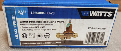 Watts LF25AUB-DU-Z3 3/4'' Pressure Reducing Valve Double Union Threaded 25/75 PSI