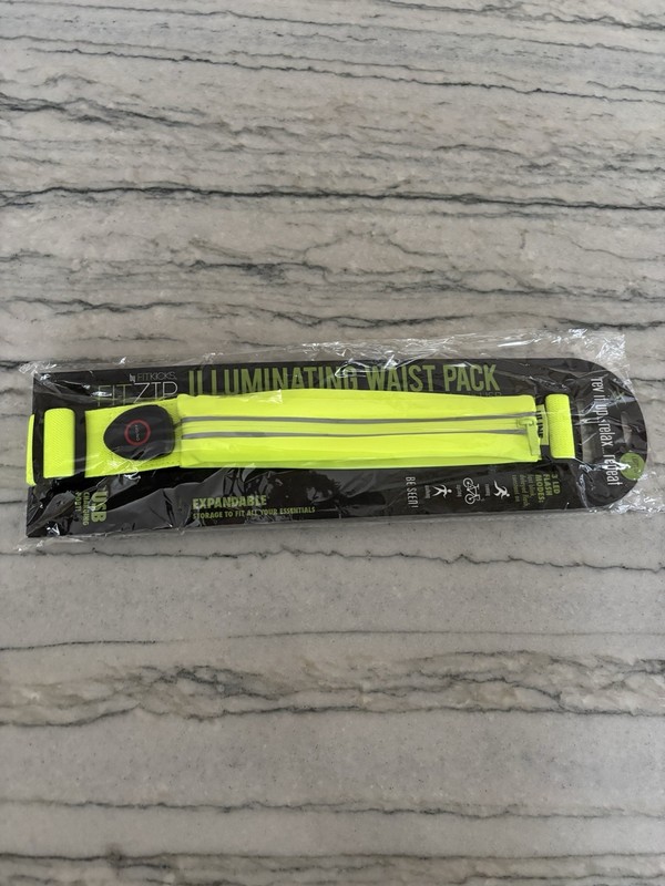 New FITZIP Illuminating Waist Pack By FITKICKS Rechargeable via USB Safety Neon