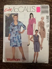 McCall's 3511 UNCUT Sewing Pattern, Women's Petite Shirt-Dresses, Size 26W-50