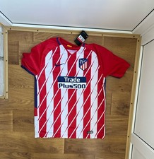 ATLETICO MADRID  HOME FOOTBALL SHIRT 2017 2018 SOCCER JERSEY NIKE L blokecore