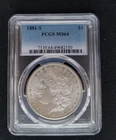 1881-S $1 US Morgan Silver Dollar PCGS MS 64