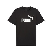 PUMA Essentials Logo Crew Neck Short Sleeve T-Shirt Mens Black Casual Tops 68934