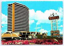 Las Vegas Nevada The Hotel Dunes Casino Building Sign Car Vintage Photo Postcard