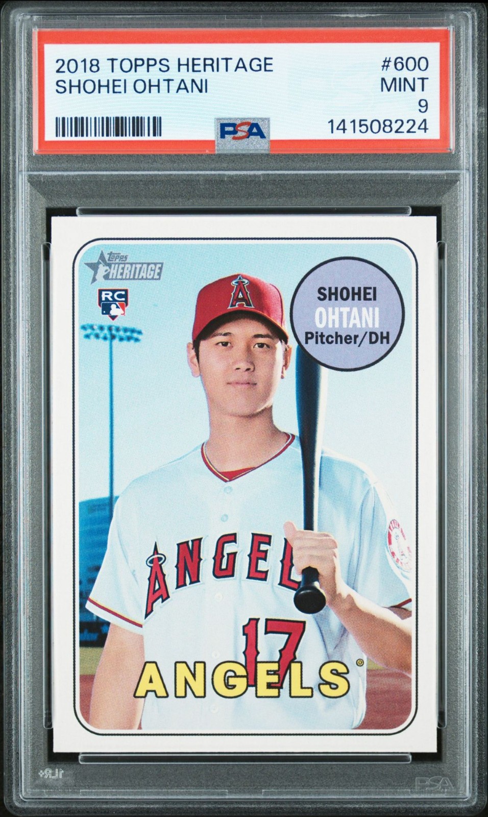 2018 Topps Heritage Shohei Ohtani Rookie RC PSA 9 #600 Angels