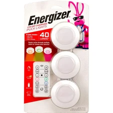 Energizer 3pk 40 Lumen LED Puck Light Wireless Color Changing Cabinet Lights NEW
