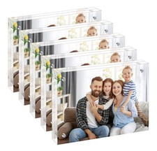 5 Pack Acrylic Picture Photo Frame Magnetic 5x7" Clear Free standing 5x7 Inch..