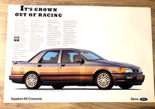 FORD SAPPHIRE RS COSWORTH 1980s - FRAMEABLE COLLECTIBLE CLASSIC CAR ADVERT