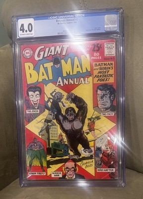 Batman Annual #3 (DC Comics Summer 1962) CGC Graded 4.0