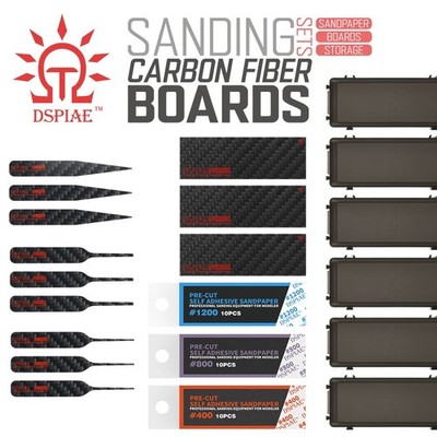 DSPIAE: Sanding Boards - [Option Kits 1-3] - Carbon Fiber Board Set & Sandpaper