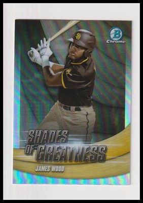 2022 Bowman Chrome James Wood San Diego Padres Shades of Greatness Refraactor