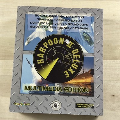 Harpoon II Deluxe Multimedia Edition IBM CD-ROM PC Game IntraCorp 1995 Complete