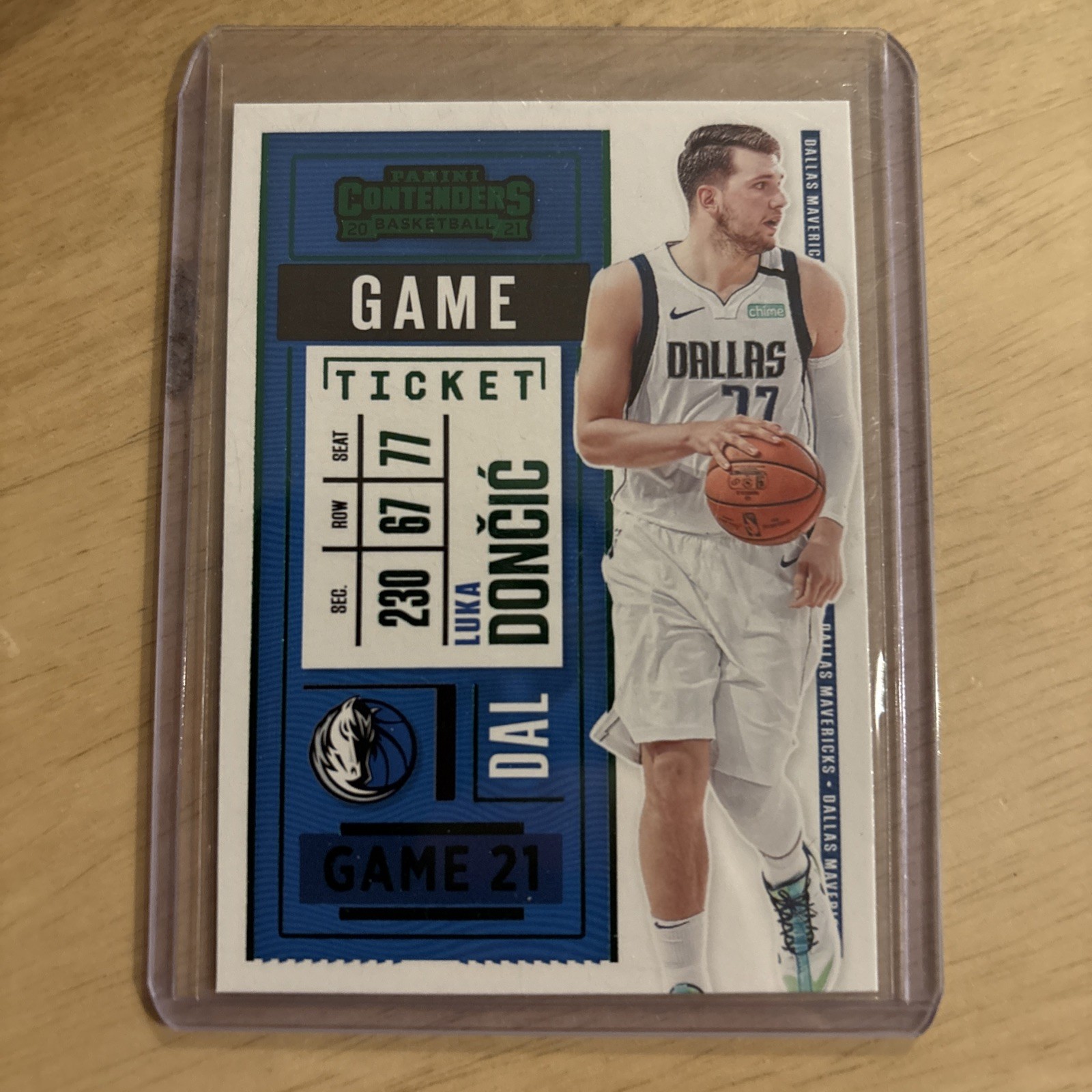 2020-21 Panini Contenders #85 Luka Doncic Game Ticket Green