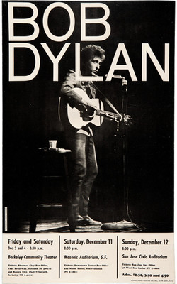 Bob Dylan 1965 San Francisco Bay Area Triple-Venue Concert DIN A1 Poster