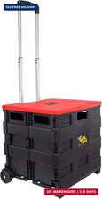 dbest products Quik Cart Collapsible Rolling Crate on Wheels for Teachers Tote B